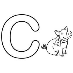 Dessin à colorier: Lettre C (Lettres et alphabet) #194565 - Coloriages à Imprimer Gratuits