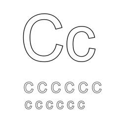 Dessin à colorier: Lettre C (Lettres et alphabet) #194571 - Coloriages à Imprimer Gratuits