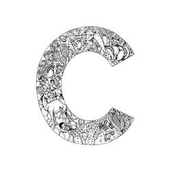 Dessin à colorier: Lettre C (Lettres et alphabet) #194572 - Coloriages à Imprimer Gratuits