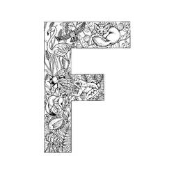 Dessin à colorier: Lettre F (Lettres et alphabet) #194609 - Coloriages à Imprimer Gratuits