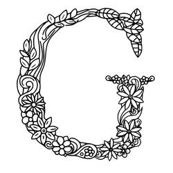 Dessin à colorier: Lettre G (Lettres et alphabet) #194619 - Coloriages à Imprimer Gratuits