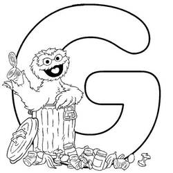 Dessin à colorier: Lettre G (Lettres et alphabet) #194620 - Coloriages à Imprimer Gratuits