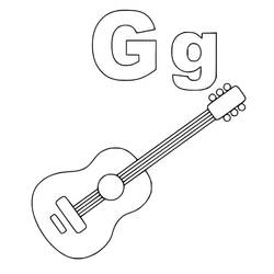 Dessin à colorier: Lettre G (Lettres et alphabet) #194627 - Coloriages à Imprimer Gratuits