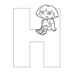 Dessin à colorier: Lettre H (Lettres et alphabet) #194632 - Coloriages à Imprimer Gratuits
