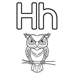 Dessin à colorier: Lettre H (Lettres et alphabet) #194635 - Coloriages à Imprimer Gratuits