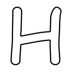 Dessin à colorier: Lettre H (Lettres et alphabet) #194636 - Coloriages à Imprimer Gratuits