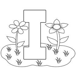Dessin à colorier: Lettre I (Lettres et alphabet) #194645 - Coloriages à Imprimer Gratuits