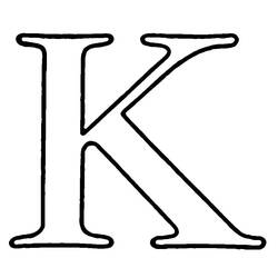 Dessin à colorier: Lettre K (Lettres et alphabet) #194669 - Coloriages à Imprimer Gratuits