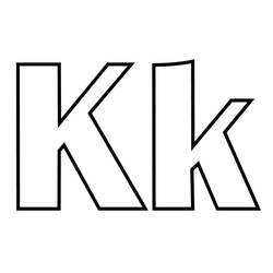 Dessin à colorier: Lettre K (Lettres et alphabet) #194671 - Coloriages à Imprimer Gratuits