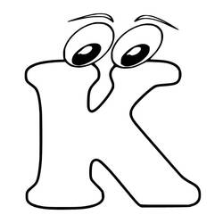 Dessin à colorier: Lettre K (Lettres et alphabet) #194672 - Coloriages à Imprimer Gratuits
