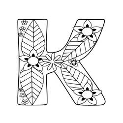Dessin à colorier: Lettre K (Lettres et alphabet) #194679 - Coloriages à Imprimer Gratuits