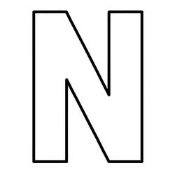 Dessin à colorier: Lettre N (Lettres et alphabet) #194708 - Coloriages à Imprimer Gratuits