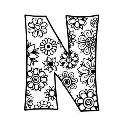 Dessin à colorier: Lettre N (Lettres et alphabet) #194709 - Coloriages à Imprimer Gratuits