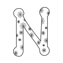 Dessin à colorier: Lettre N (Lettres et alphabet) #194710 - Coloriages à Imprimer Gratuits