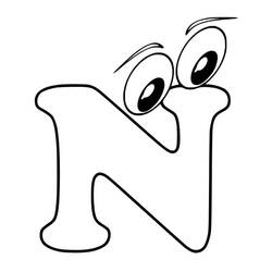 Dessin à colorier: Lettre N (Lettres et alphabet) #194711 - Coloriages à Imprimer Gratuits