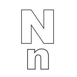 Dessin à colorier: Lettre N (Lettres et alphabet) #194712 - Coloriages à Imprimer Gratuits