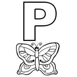Dessin à colorier: Lettre P (Lettres et alphabet) #194739 - Coloriages à Imprimer Gratuits