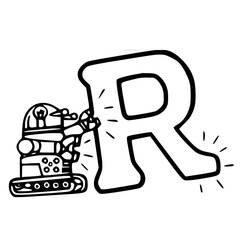 Dessin à colorier: Lettre R (Lettres et alphabet) #194758 - Coloriages à Imprimer Gratuits
