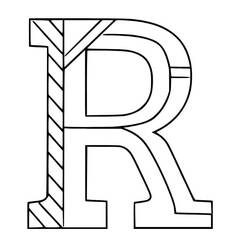 Dessin à colorier: Lettre R (Lettres et alphabet) #194759 - Coloriages à Imprimer Gratuits