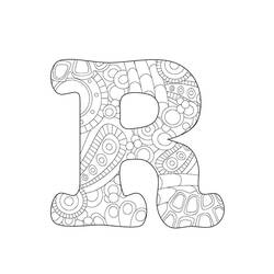 Dessin à colorier: Lettre R (Lettres et alphabet) #194765 - Coloriages à Imprimer Gratuits