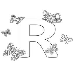 Dessin à colorier: Lettre R (Lettres et alphabet) #194767 - Coloriages à Imprimer Gratuits