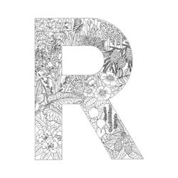 Dessin à colorier: Lettre R (Lettres et alphabet) #194769 - Coloriages à Imprimer Gratuits