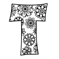 Dessin à colorier: Lettre T (Lettres et alphabet) #194786 - Coloriages à Imprimer Gratuits