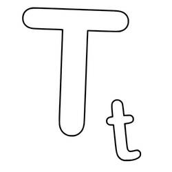 Dessin à colorier: Lettre T (Lettres et alphabet) #194795 - Coloriages à Imprimer Gratuits