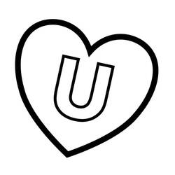 Dessin à colorier: Lettre U (Lettres et alphabet) #194804 - Coloriages à Imprimer Gratuits