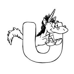 Dessin à colorier: Lettre U (Lettres et alphabet) #194809 - Coloriages à Imprimer Gratuits