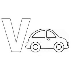 Dessins à colorier: Lettre V - Coloriages à Imprimer Gratuits