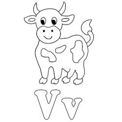 Dessin à colorier: Lettre V (Lettres et alphabet) #194811 - Coloriages à Imprimer Gratuits