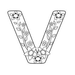 Dessin à colorier: Lettre V (Lettres et alphabet) #194812 - Coloriages à Imprimer Gratuits