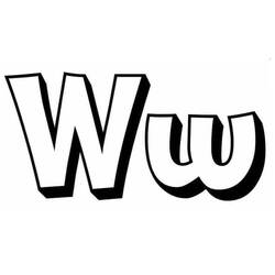 Dessin à colorier: Lettre W (Lettres et alphabet) #194828 - Coloriages à Imprimer Gratuits