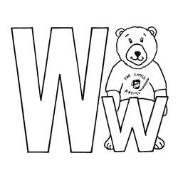 Dessin à colorier: Lettre W (Lettres et alphabet) #194834 - Coloriages à Imprimer Gratuits