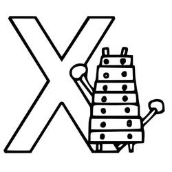 Dessin à colorier: Lettre X (Lettres et alphabet) #194842 - Coloriages à Imprimer Gratuits