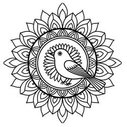 Coloriage Mandala Oiseau (Mandalas) #221966 à imprimer et colorier