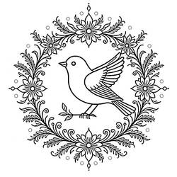 Coloriage Mandala Oiseau (Mandalas) #221968 à imprimer et colorier