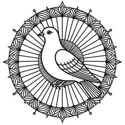 Coloriage Mandala Oiseau (Mandalas) #221969 à imprimer et colorier
