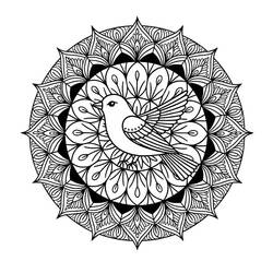 Coloriage Mandala Oiseau (Mandalas) #221971 à imprimer et colorier