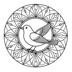 Mandala Oiseau - Coloriages gratuits à imprimer