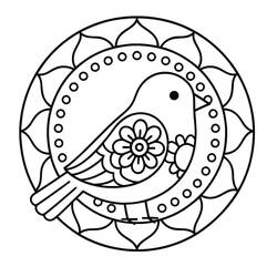 Coloriage Mandala Oiseau (Mandalas) #221975 à imprimer et colorier