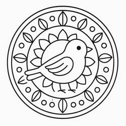 Coloriage Mandala Oiseau (Mandalas) #221980 à imprimer et colorier