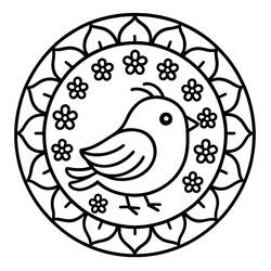 Coloriage Mandala Oiseau (Mandalas) #221981 à imprimer et colorier