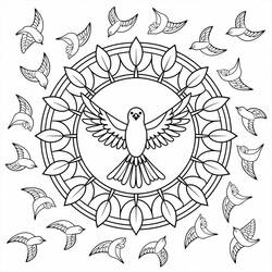 Coloriage Mandala Oiseau (Mandalas) #221983 à imprimer et colorier