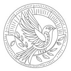 Coloriage Mandala Oiseau (Mandalas) #221986 à imprimer et colorier