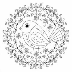 Coloriage Mandala Oiseau (Mandalas) #221987 à imprimer et colorier