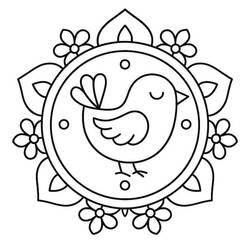 Coloriage Mandala Oiseau (Mandalas) #221988 à imprimer et colorier