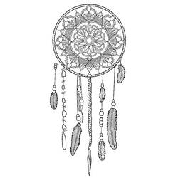 Dessin à colorier: Mandalas Attrape-rêves (Mandalas) #190173 - Coloriages à Imprimer Gratuits