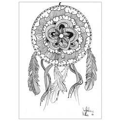 Dessin à colorier: Mandalas Attrape-rêves (Mandalas) #190179 - Coloriages à Imprimer Gratuits